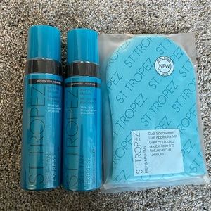 Brand new in package- 2 bottles of St. Tropez Express Self Tan and 2 gloves